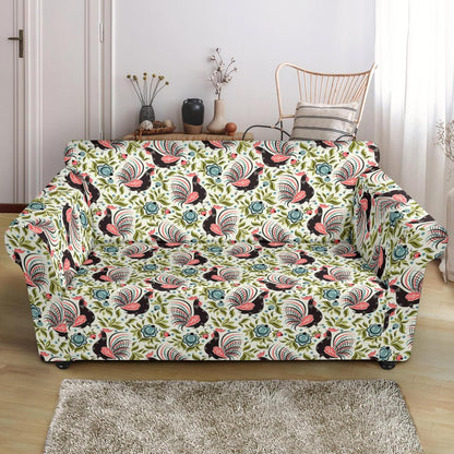 Rooster Print Design Loveseat Slipcover-JTAMIGO.COM