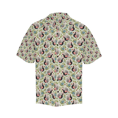 Rooster Print Design Men Aloha Hawaiian Shirt