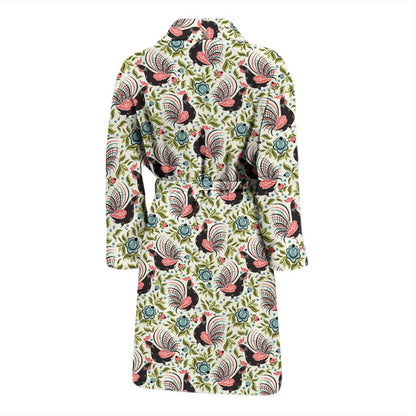 Rooster Print Design Men Bath Robe-JTAMIGO.COM