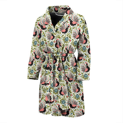 Rooster Print Design Men Bath Robe-JTAMIGO.COM