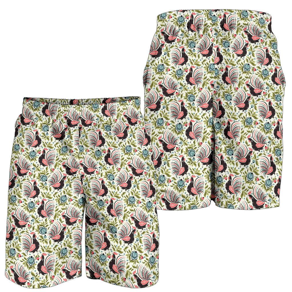 Rooster Print Design Mens Shorts-JTAMIGO.COM
