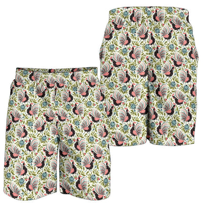 Rooster Print Design Mens Shorts-JTAMIGO.COM