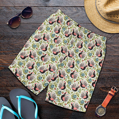 Rooster Print Design Mens Shorts-JTAMIGO.COM
