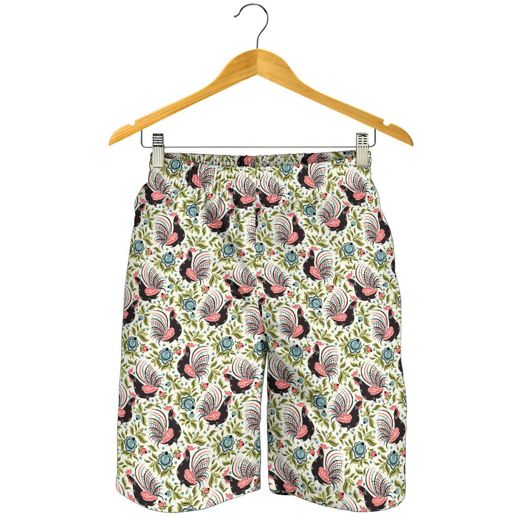 Rooster Print Design Mens Shorts-JTAMIGO.COM