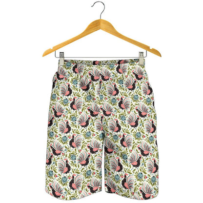 Rooster Print Design Mens Shorts-JTAMIGO.COM