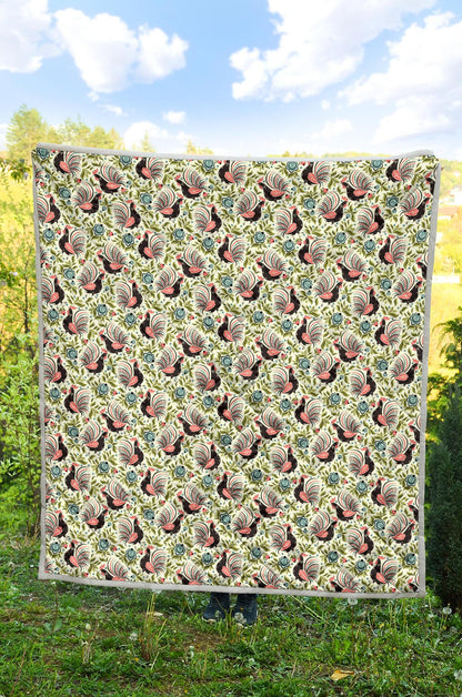 Rooster Print Design Premium Quilt-JTAMIGO.COM