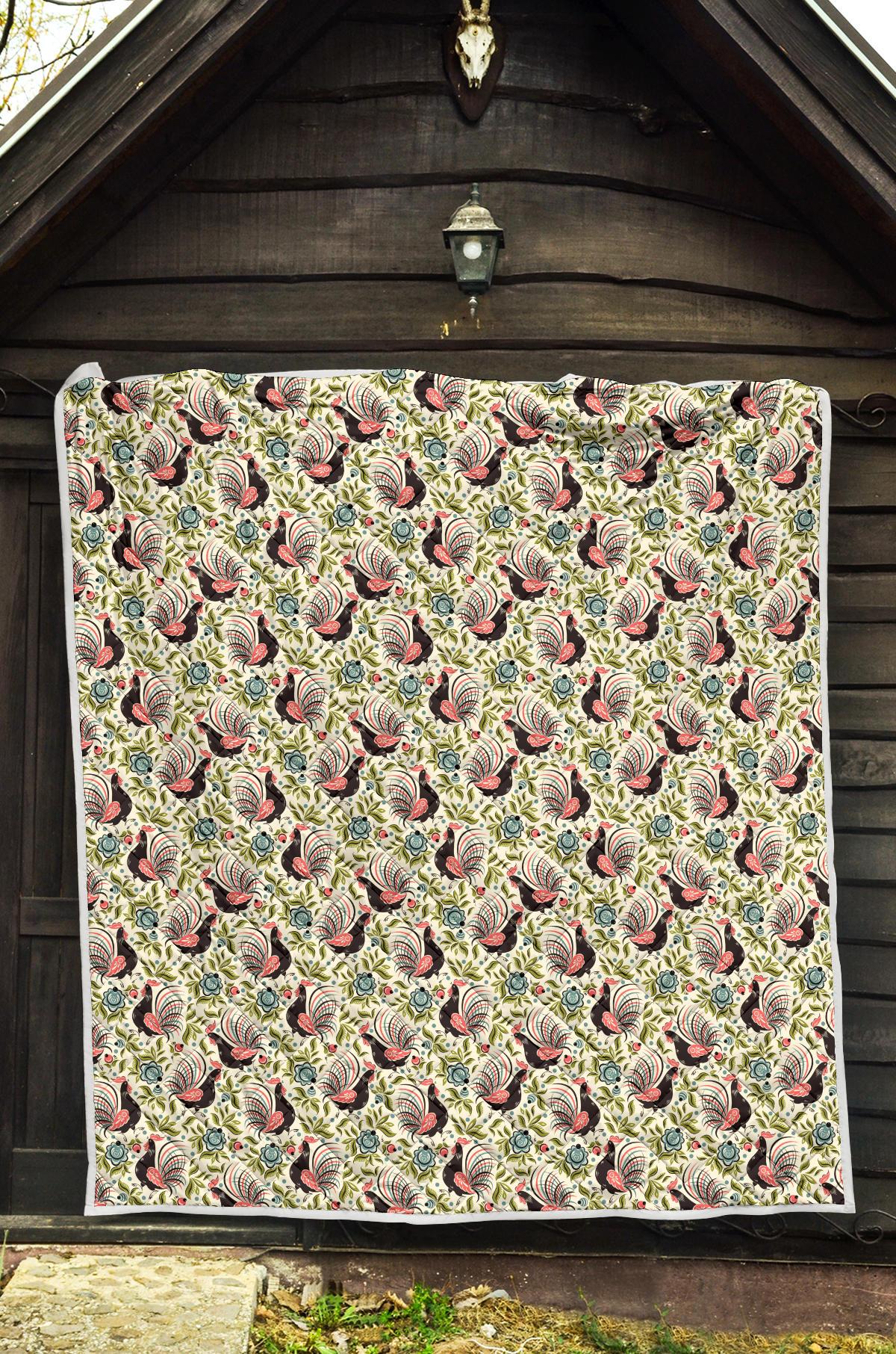 Rooster Print Design Premium Quilt-JTAMIGO.COM