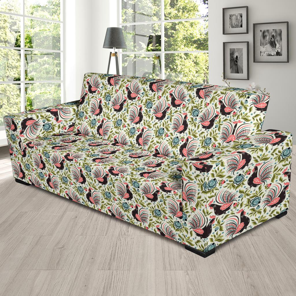 Rooster Print Design Sofa Slipcover-JTAMIGO.COM