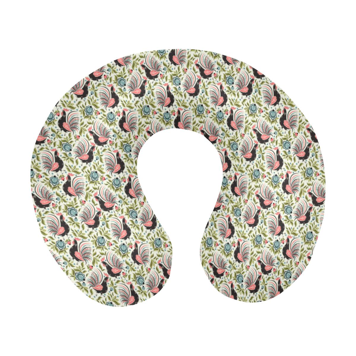 Rooster Print Design U-Shaped Travel Neck Pillow-JTAMIGO.COM