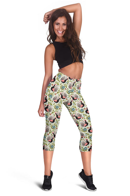 Rooster Print Design Women Capris