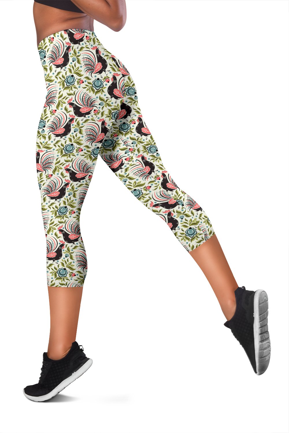 Rooster Print Design Women Capris
