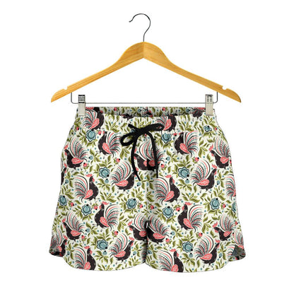 Rooster Print Design Women Shorts-JTAMIGO.COM