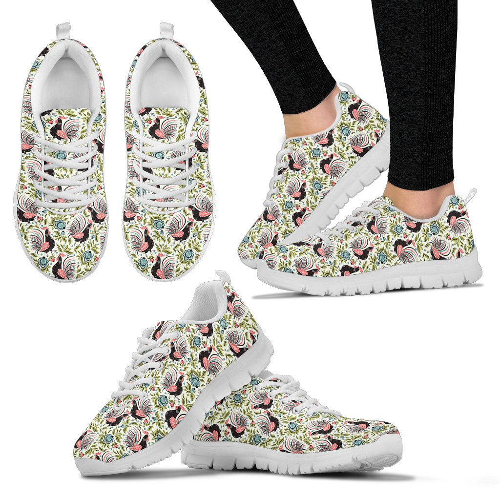 Rooster Print Design Women Sneakers Shoes