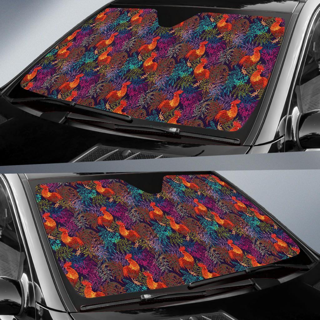 Rooster Print Style Car Sun Shade For Windshield