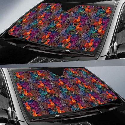 Rooster Print Style Car Sun Shade For Windshield