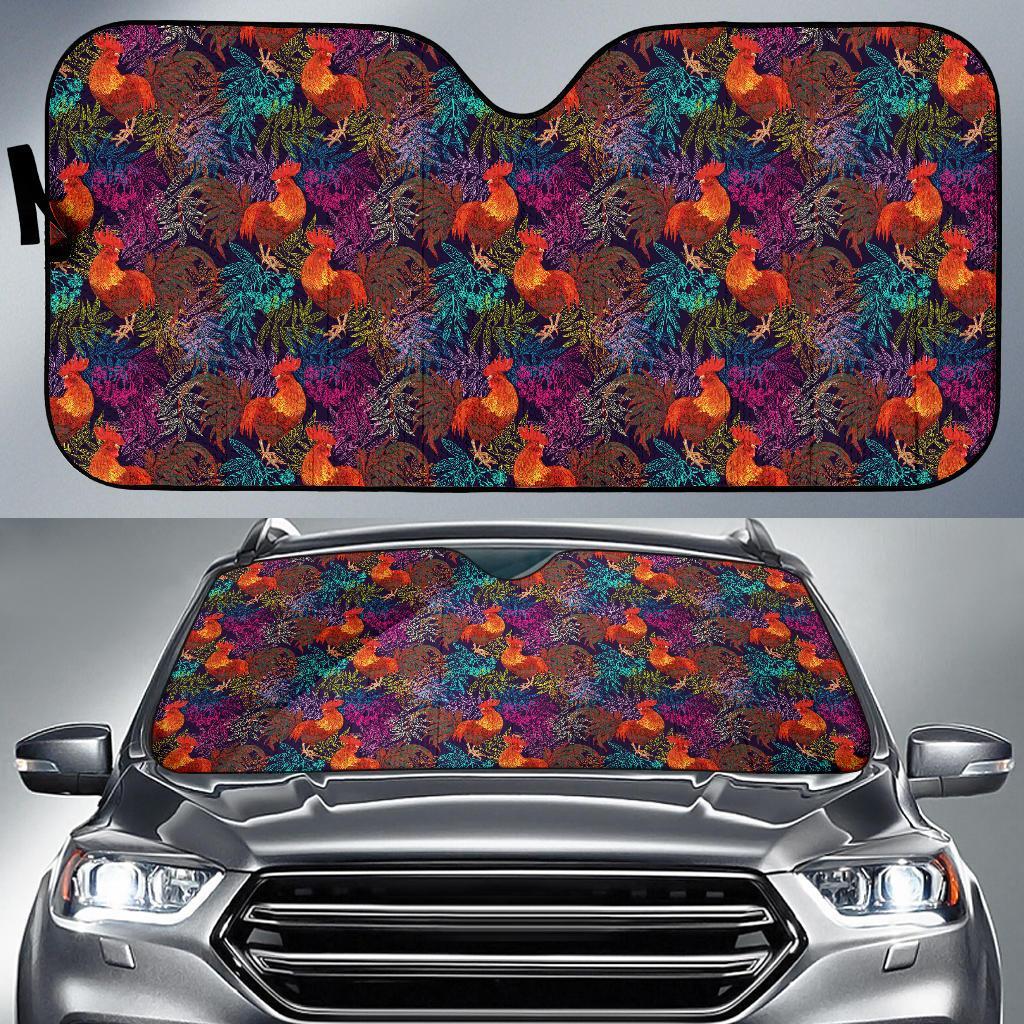 Rooster Print Style Car Sun Shade For Windshield