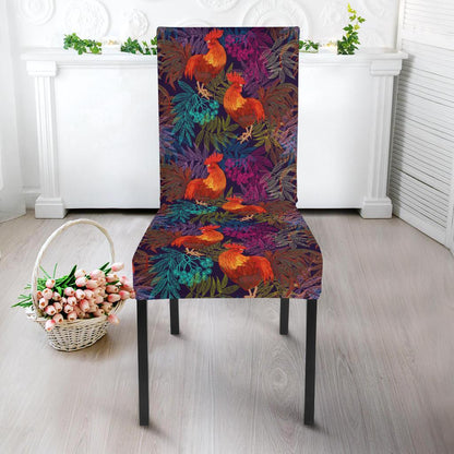 Rooster Print Style Dining Chair Slipcover-JTAMIGO.COM