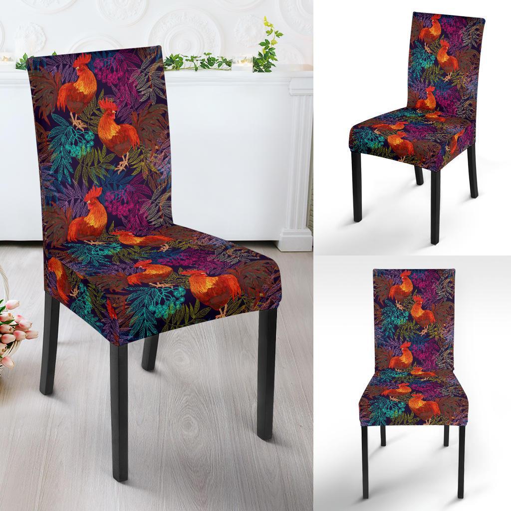 Rooster Print Style Dining Chair Slipcover-JTAMIGO.COM