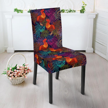 Rooster Print Style Dining Chair Slipcover-JTAMIGO.COM
