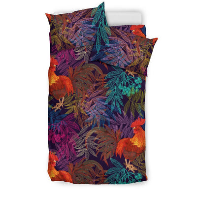 Rooster Print Style Duvet Cover Bedding Set