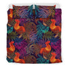 Rooster Print Style Duvet Cover Bedding Set