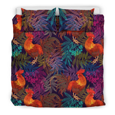 Rooster Print Style Duvet Cover Bedding Set