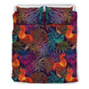 Rooster Print Style Duvet Cover Bedding Set