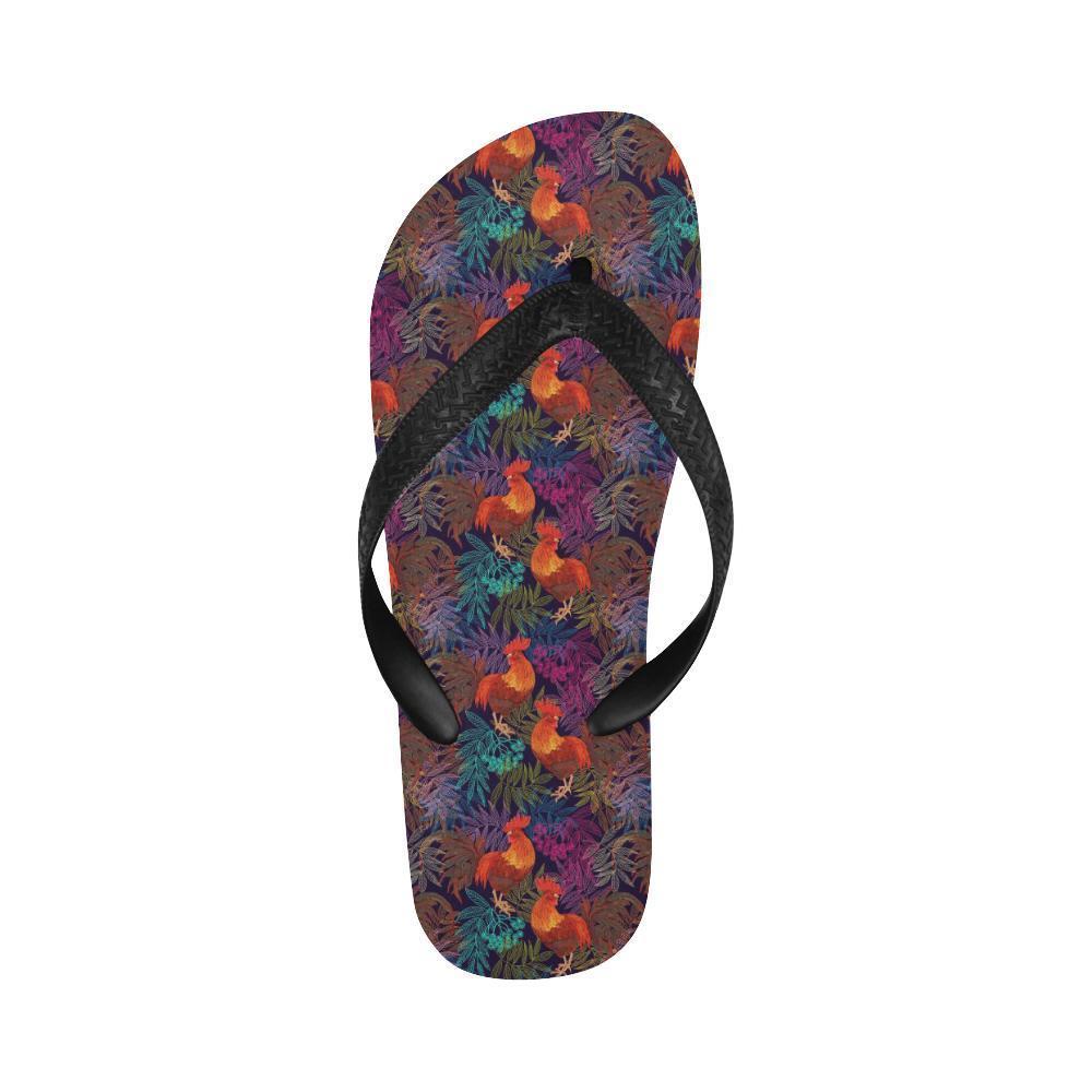 Rooster Print Style Flip Flops-JTAMIGO.COM