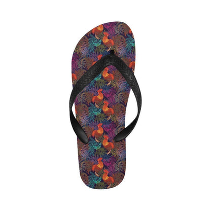 Rooster Print Style Flip Flops-JTAMIGO.COM