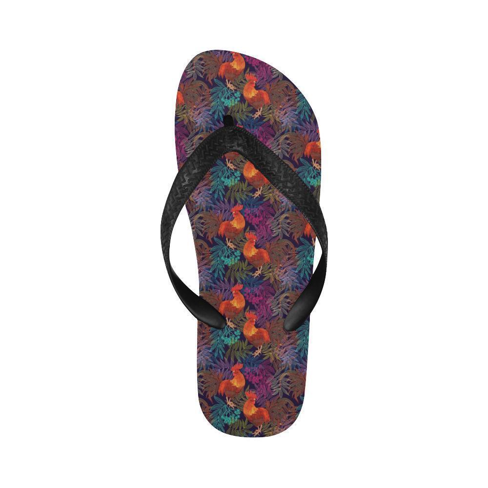 Rooster Print Style Flip Flops-JTAMIGO.COM