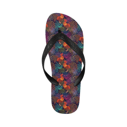 Rooster Print Style Flip Flops-JTAMIGO.COM