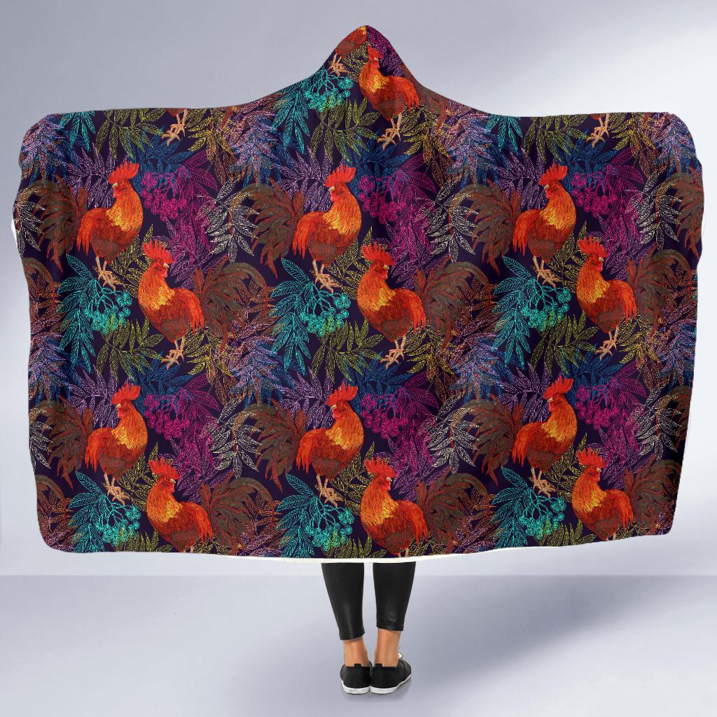 Rooster Print Style Hooded Blanket-JTAMIGO.COM