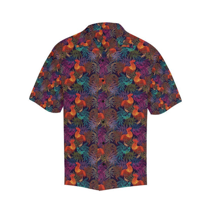 Rooster Print Style Men Aloha Hawaiian Shirt