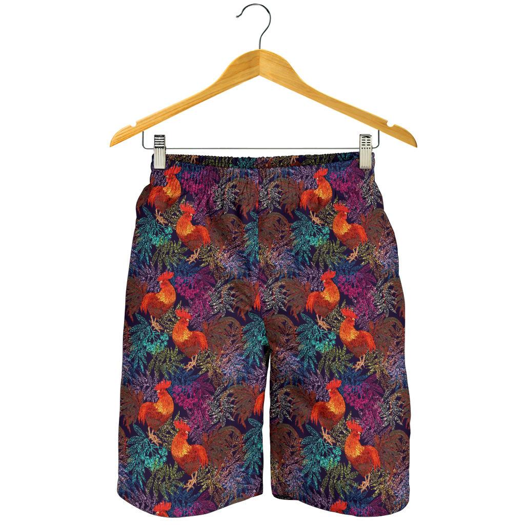 Rooster Print Style Mens Shorts-JTAMIGO.COM