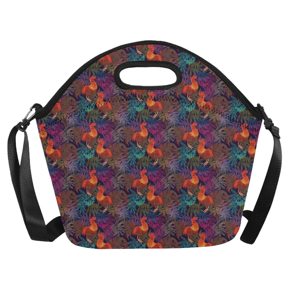 Rooster Print Style Neoprene Lunch Bag (Model 1669)(Large)-JTAMIGO.COM