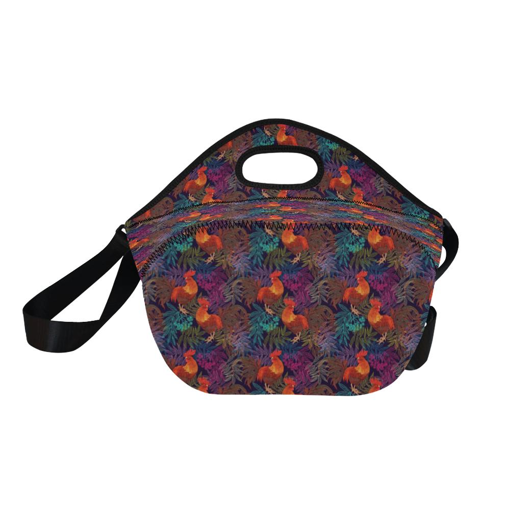 Rooster Print Style Neoprene Lunch Bag (Model 1669)(Large)-JTAMIGO.COM
