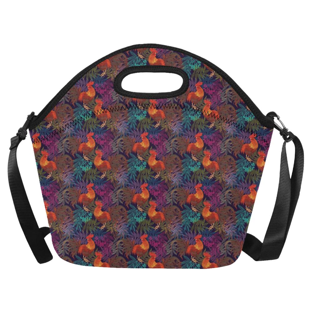 Rooster Print Style Neoprene Lunch Bag (Model 1669)(Large)-JTAMIGO.COM