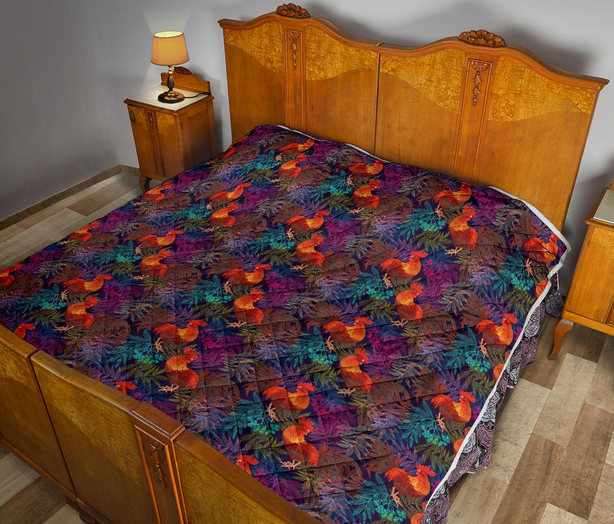 Rooster Print Style Premium Quilt-JTAMIGO.COM