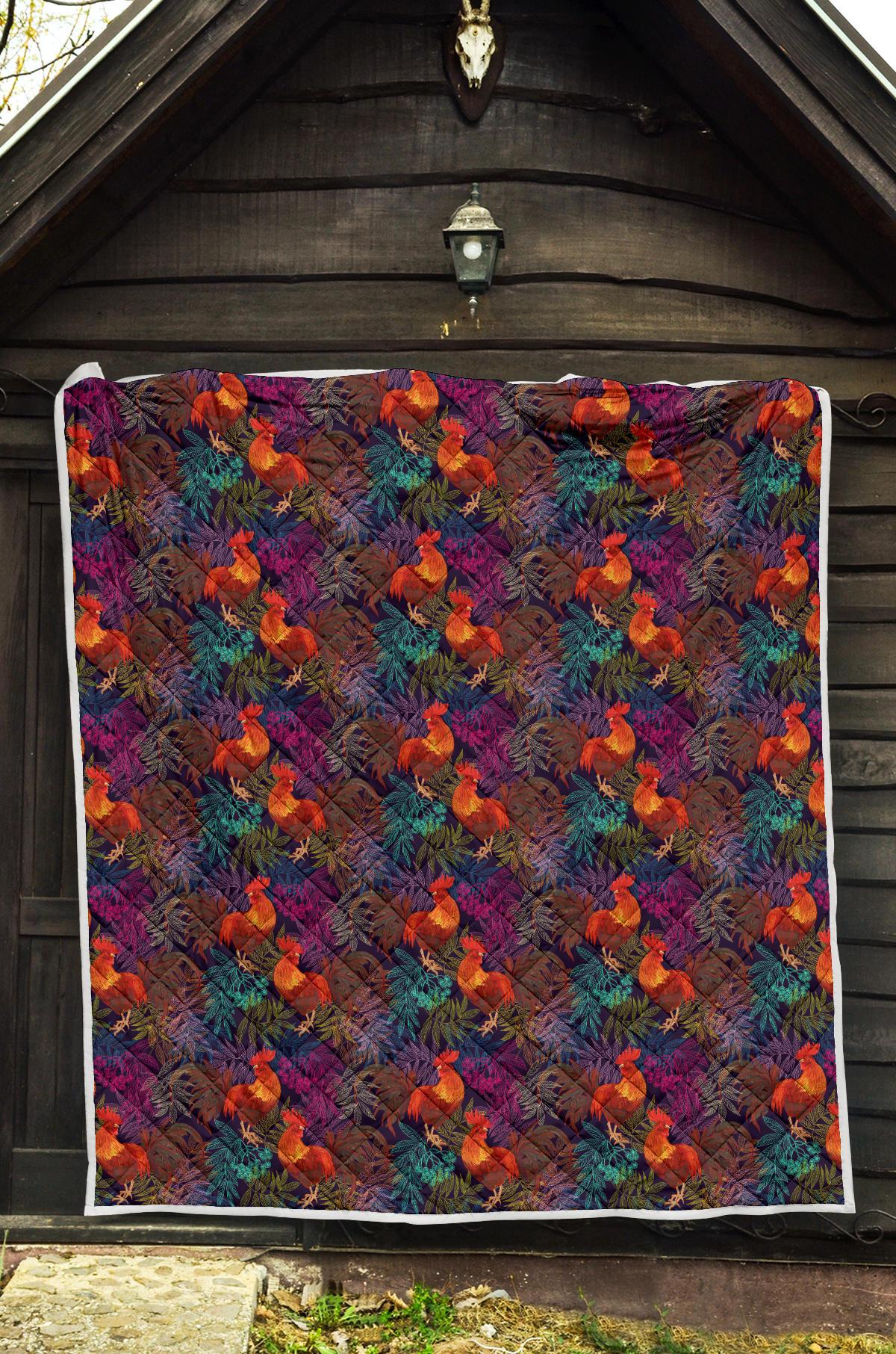 Rooster Print Style Premium Quilt-JTAMIGO.COM