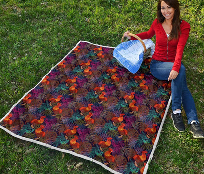 Rooster Print Style Premium Quilt-JTAMIGO.COM