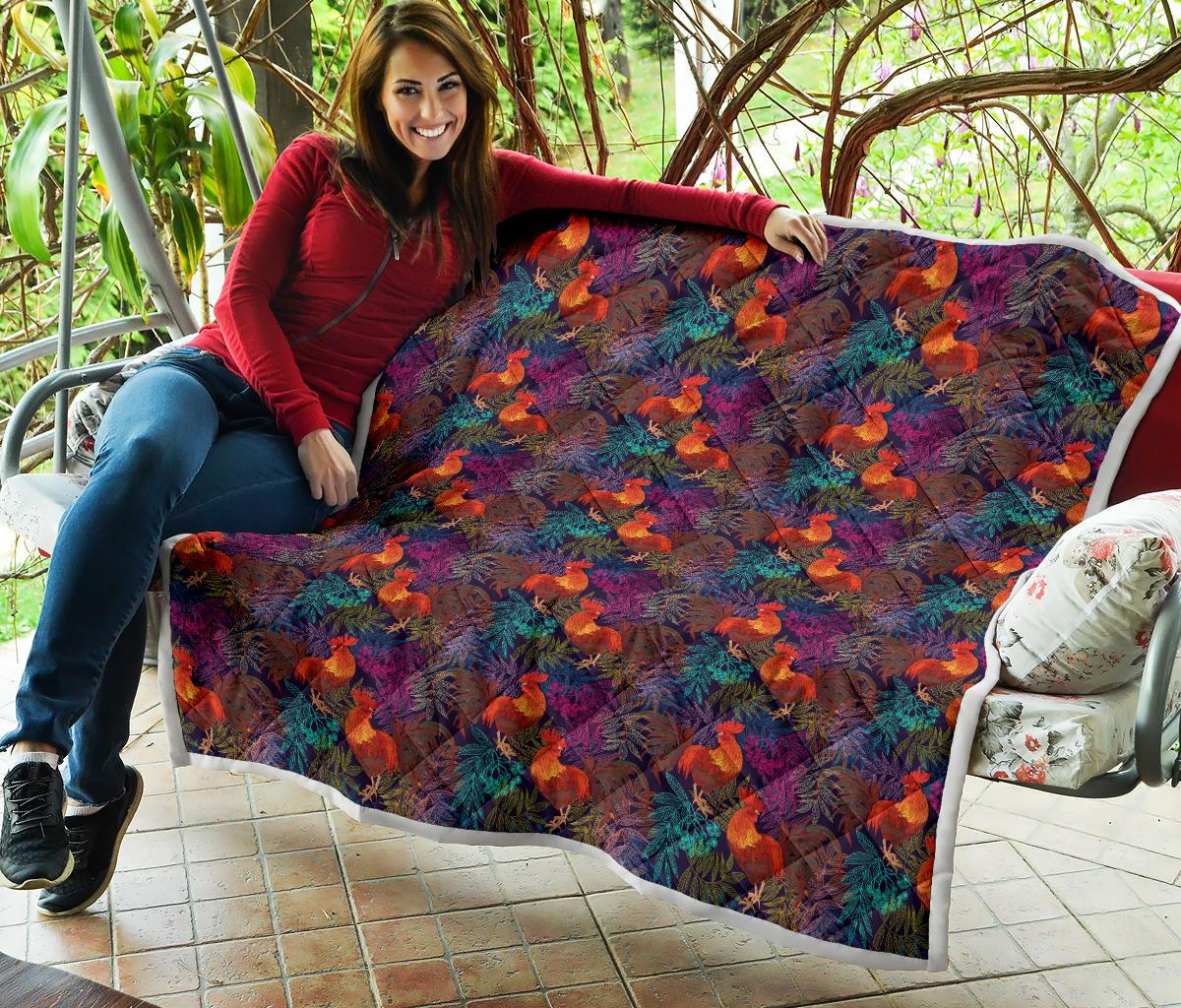 Rooster Print Style Premium Quilt-JTAMIGO.COM
