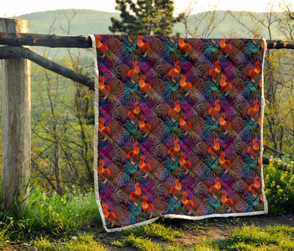 Rooster Print Style Premium Quilt-JTAMIGO.COM