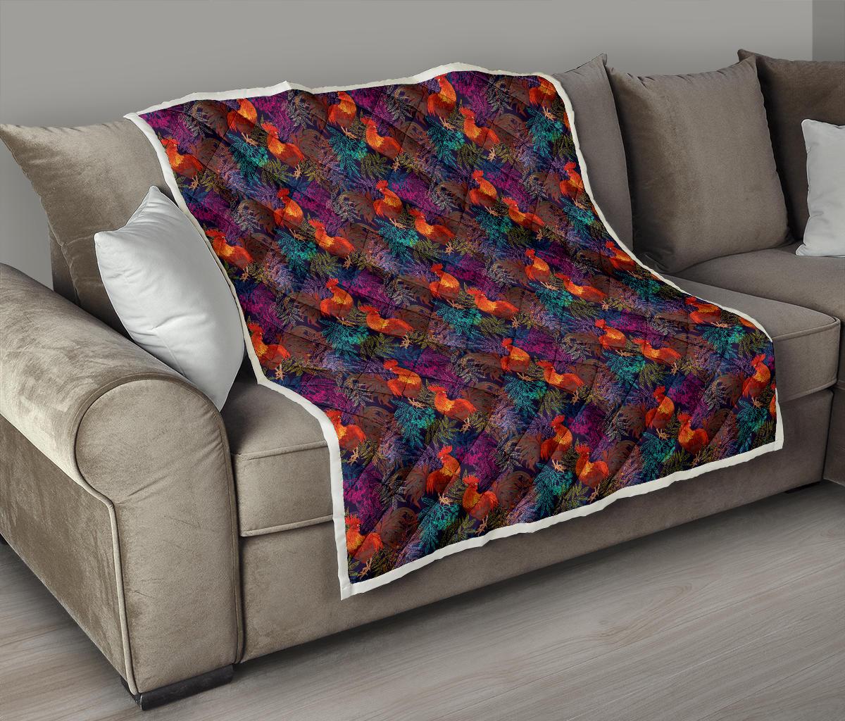 Rooster Print Style Premium Quilt-JTAMIGO.COM