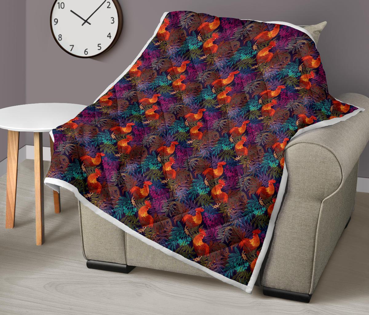 Rooster Print Style Premium Quilt-JTAMIGO.COM