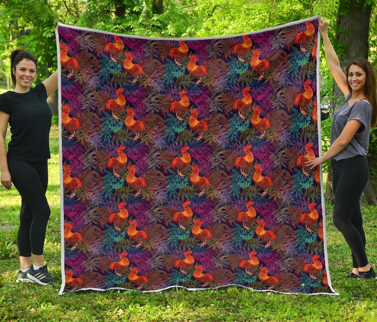 Rooster Print Style Premium Quilt-JTAMIGO.COM