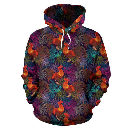 Rooster Print Style Pullover Hoodie