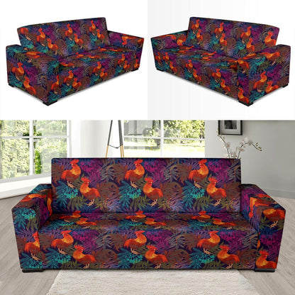Rooster Print Style Sofa Slipcover-JTAMIGO.COM