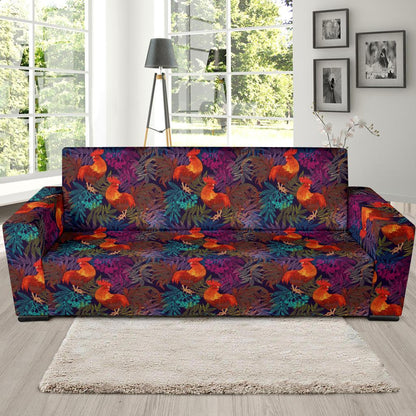 Rooster Print Style Sofa Slipcover-JTAMIGO.COM