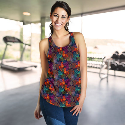 Rooster Print Style Women Racerback Tank Top