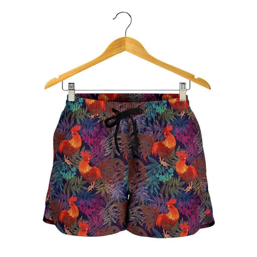 Rooster Print Style Women Shorts-JTAMIGO.COM